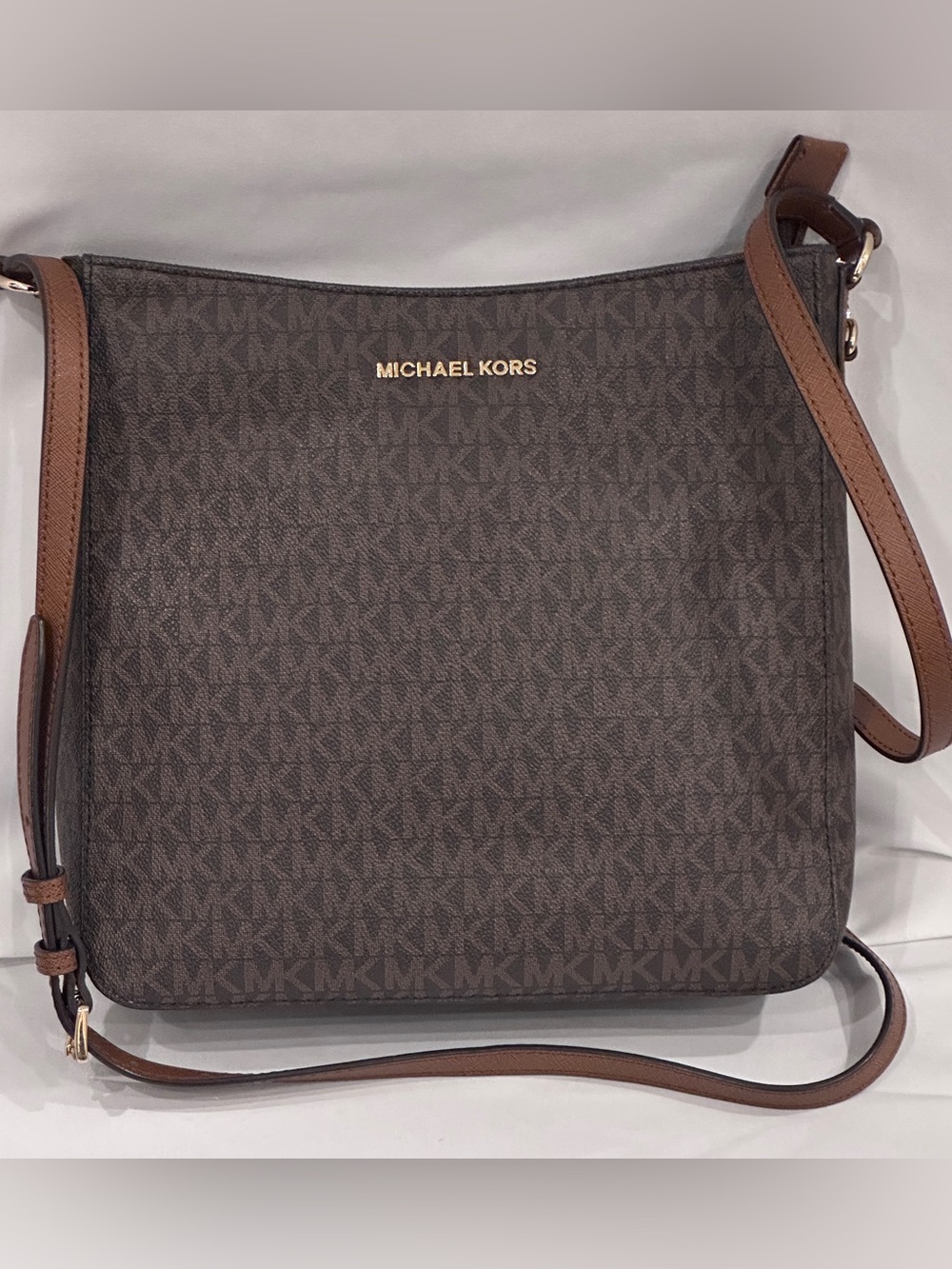 Michael Kors Woman Brown Signature Crossbody Bag